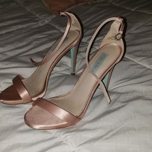 Betsey johnson strappy blush heeled sandals